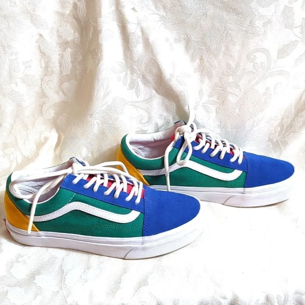 Vans Blue Multicolor Suede Sneakers